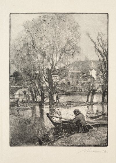 Un rincón de la isla de Billancourt de Auguste Louis Lepère