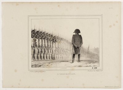 Álbum de litografías de 1833, n.º 5: La inspección. de Auguste Raffet