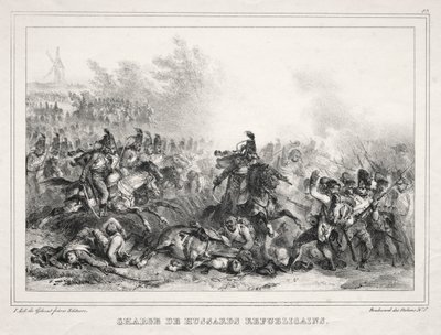 Álbum para 1833: Carga de Húsares Republicanos de Auguste Raffet
