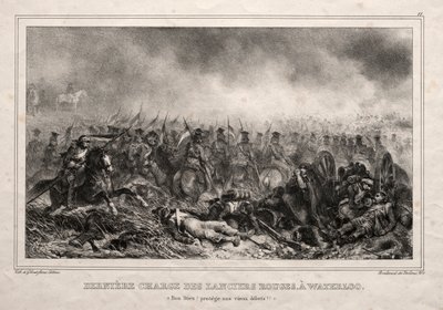 Última carga de los lanceros rojos en Waterloo de Auguste Raffet