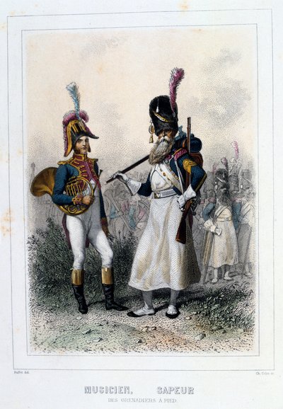 Músico y zapador de los Granaderos a Pie, 1859 de Auguste Raffet