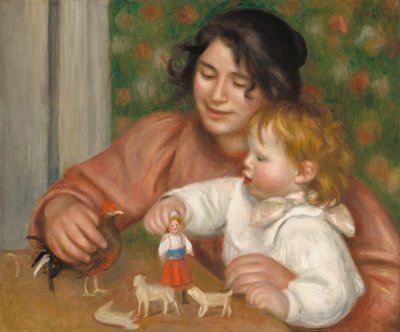 Niño con juguetes - Gabrielle y el hijo del artista, Jean de Auguste Renoir