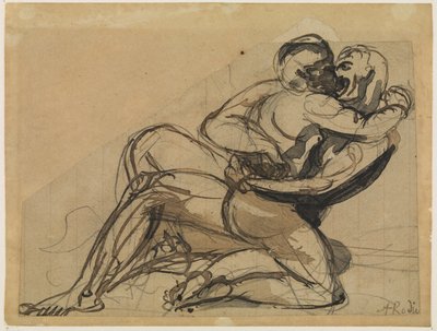 Un hombre abrazando a una mujer de Auguste Rodin