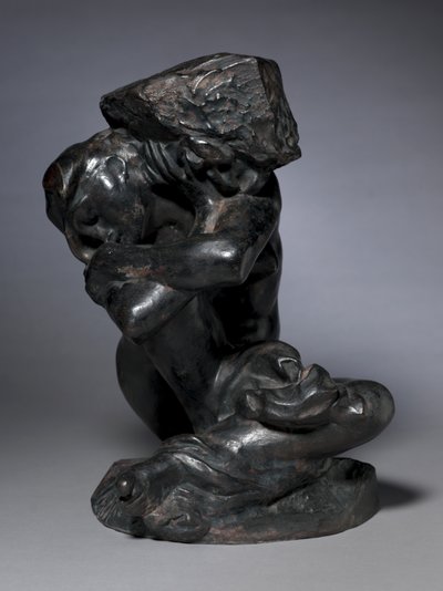 Cariátide caída con su piedra de Auguste Rodin