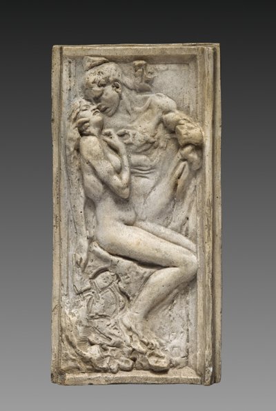Los enamorados (Les amants), c.1880-85 (modelo original) (yeso barnizado color beige pálido) de Auguste Rodin