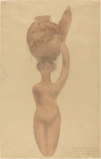 Mujer Desnuda Llevando un Jarrón en la Cabeza de Auguste Rodin