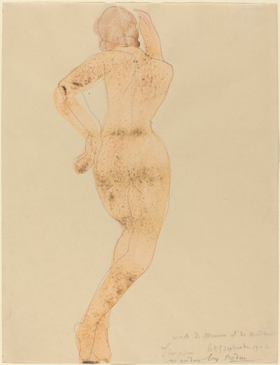 Vista Trasera de Figura Femenina en Acción de Auguste Rodin