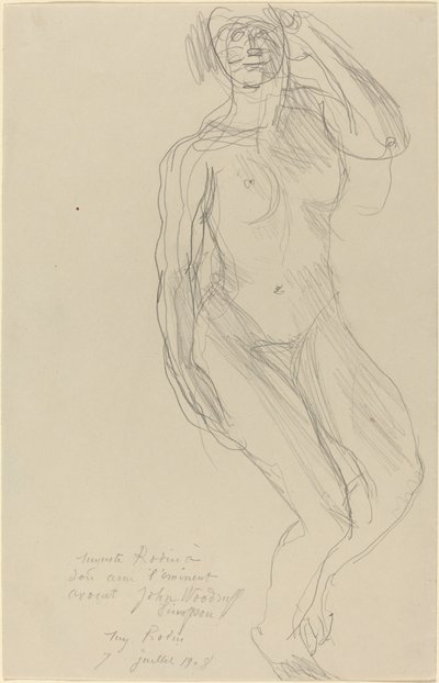 Desnudo Femenino Sentado Mirando al Frente de Auguste Rodin