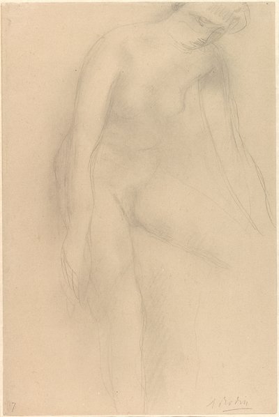 Mujer desnuda de pie, inclinada hacia delante de Auguste Rodin