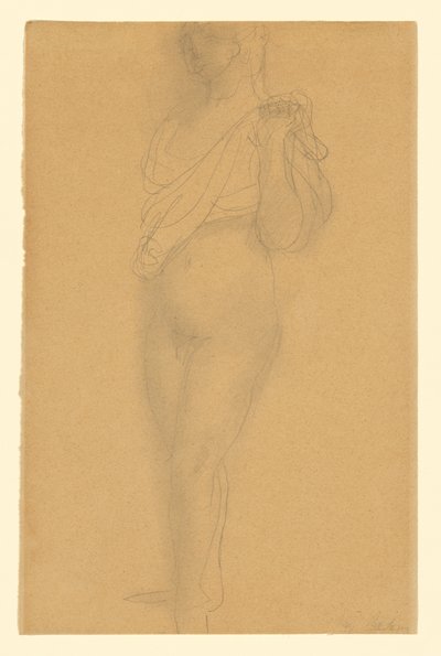 Estudio de un desnudo con drapeado de Auguste Rodin