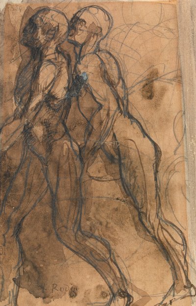 Las sombras acercándose a Dante y Virgilio de Auguste Rodin