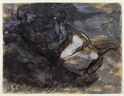 El sábado de las brujas (anverso); Bocetos de centauros (reverso) de Auguste Rodin