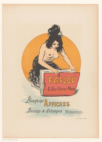 Cartel para la librería e imprenta Fallou en París de Auguste Roedel