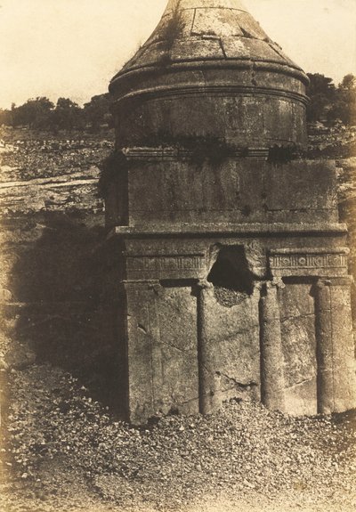Tumba de Absalón, Valle del Cedrón, Jerusalén,1854 (foto) de Auguste Salzmann