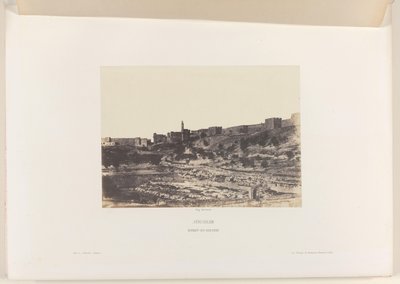 Cuenca Birket-es-Soultan fuera de la muralla de la ciudad vieja de Jerusalén Jerusalén. Birket-es-Soultan (título sobre el objeto) de Auguste Salzmann