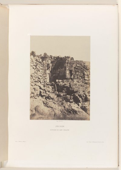 Fontein van Sint-Filippus, Jerusalén Jerusalén. Fuente de San Felipe (título sobre objeto) de Auguste Salzmann