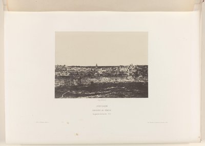 Gezicht op Jeruzalem, met de ommuring van de tempel Jerusalén. Recinto del templo. Vista general de la cara este (título sobre objeto) de Auguste Salzmann