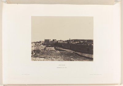 Vista de Jerusalén desde Sión Jerusalén. Fortaleza de Sión (título sobre el objeto) de Auguste Salzmann