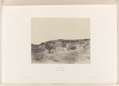 Vista de la cueva de Jeremías, cerca de Jerusalén Jerusalén. Cueva de Jérémie (título sobre objeto) de Auguste Salzmann