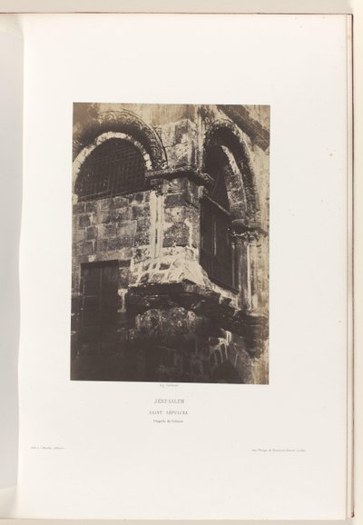 Kapel van de Heilig Grafkerk, Jerusalén Jerusalén. Santo Sepulcro. Calvary Chapel (título sobre el objeto) de Auguste Salzmann