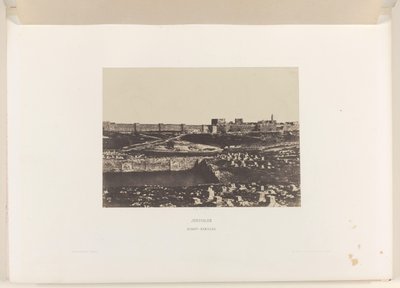 Cuenca Mamilla fuera de la muralla de la ciudad vieja de Jerusalén Jerusalén. Birket-Mamillah (título sobre el objeto) de Auguste Salzmann