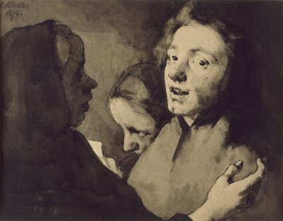 Conversación: Tres cabezas, 1872 de Auguste Theodule Ribot