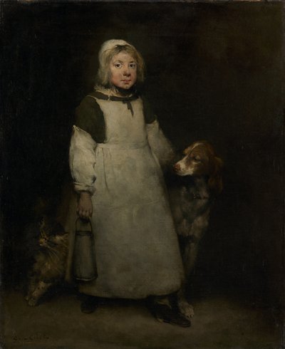 La pequeña lechera, c.1865 de Auguste Theodule Ribot