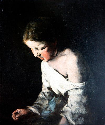 Niña cosiendo, c.1865 de Auguste Theodule Ribot