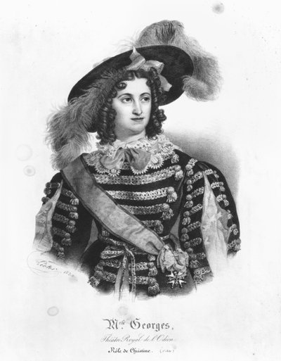 Mademoiselle George en el papel de la Reina Cristina de Suecia de 