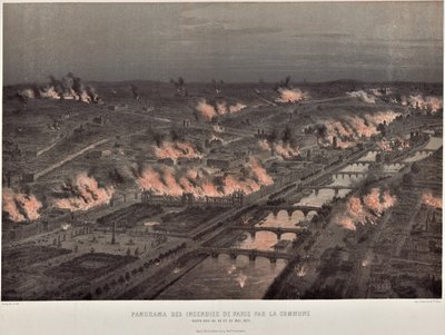 La noche de la Comuna del 23 al 24 de mayo provoca incendios en París de Auguste Victor Deroy