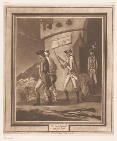 Soldados con dos presos en la torre No te sorprendas/ ne soyez pas surpris (título sobre objeto) de Auguste de Bouillé