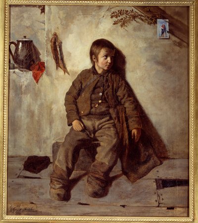 Una chimenea saboyana. Pintura de Auguste de Chatillon de Auguste de Chatillon