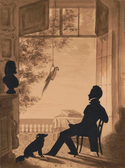 Perfil en silueta del artista Charles Fenderich, 1841 de Augustin Amant Constant Fidele Edouart
