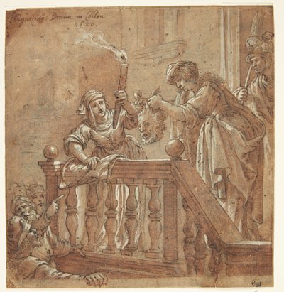 Judith muestra la cabeza decapitada de Holofernes al pueblo de Augustin Braun
