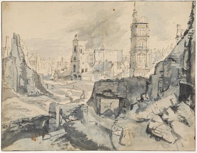 Bruselas después del bombardeo de 1695 de Augustin Coppens