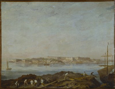 Vista de Sveaborg (o Suomenlinna, Viapori) (Finlandia) - Vista de Sveaborg, por Ehrensvard, Augustin (1710-1772). Óleo sobre lienzo. Tamaño: 54x69,5 cm. Museo Nacional de Estocolmo de Augustin Ehrensvard