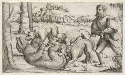Una caza de osos, 1569 de Augustin Hirschvogel