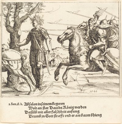 Absalón asesinado por Joab, 1548 de Augustin Hirschvogel