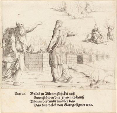 El Sacrificio de Balac y la Profecía de Balaam de Augustin Hirschvogel