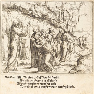 Cristo encarga a los apóstoles su misión, 1548 de Augustin Hirschvogel