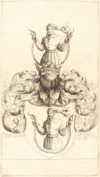 Escudo de armas de un hombre desconocido de Augustin Hirschvogel