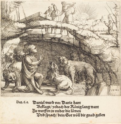 Daniel en el Foso de los Leones de Augustin Hirschvogel