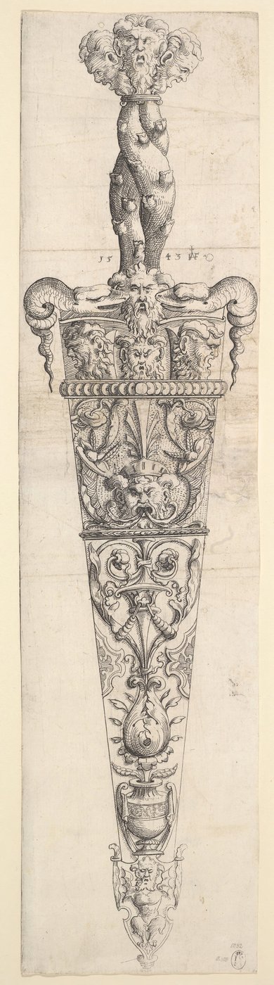 Diseño para una daga y funda, 1543 de Augustin Hirschvogel