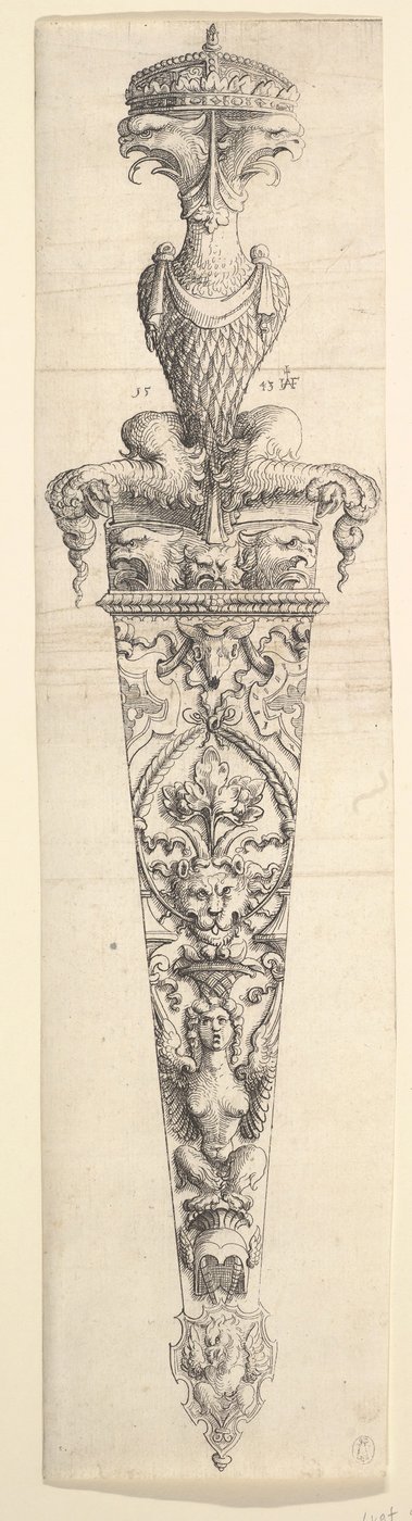 Diseño para una Daga y Vaina de Augustin Hirschvogel