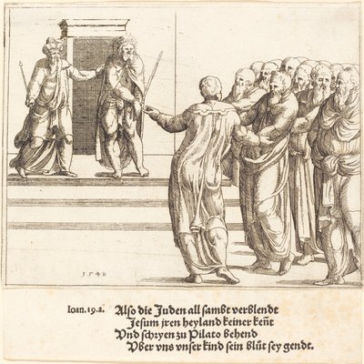 Ecce Homo, y los Judíos Niegan a Cristo de Augustin Hirschvogel