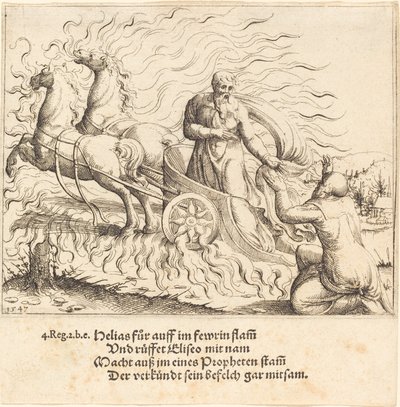 Elías es llevado al cielo de Augustin Hirschvogel