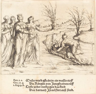 El hallazgo de Moisés de Augustin Hirschvogel