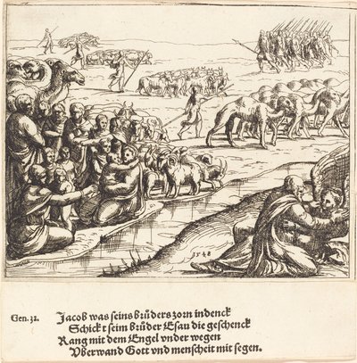 Jacob Luchando con el Ángel de Augustin Hirschvogel