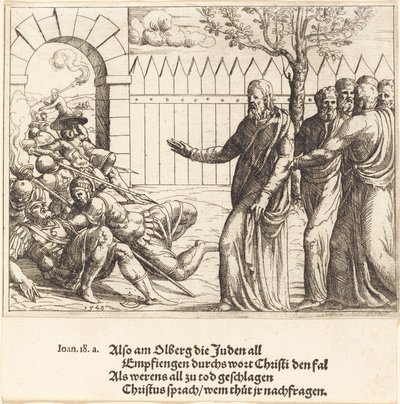 Jesús se identifica antes del arresto, 1548 de Augustin Hirschvogel