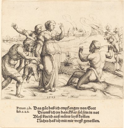Job se entera de sus desgracias, 1549 de Augustin Hirschvogel